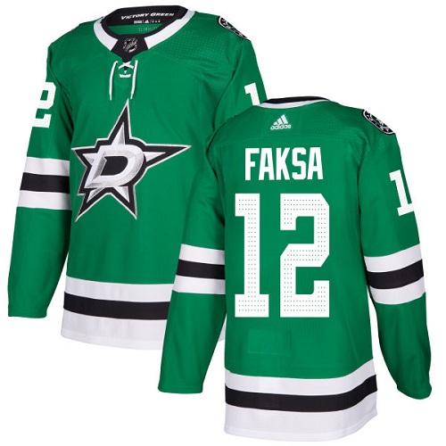 Adidas Men Dallas Stars 12 Radek Faksa Green Home Authentic Stitched NHL Jersey